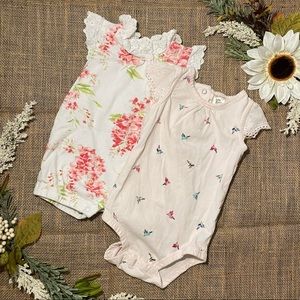 Laura Ashley Baby + Baby B’gosh Cotton Flutter Eyelet Sleeved Romper Mixed Set